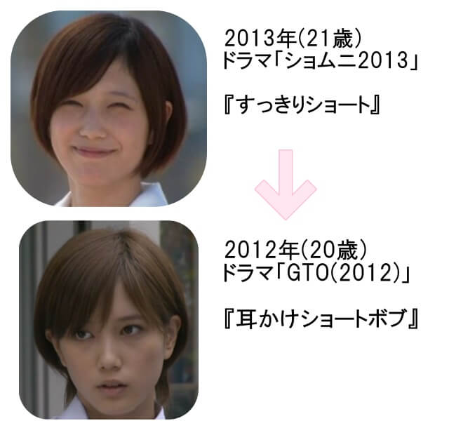 本田翼の髪型リスト　2013年(21歳)～2012年(20歳)