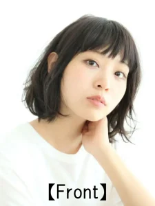 ゆるふわボブの全体のヘアモデル