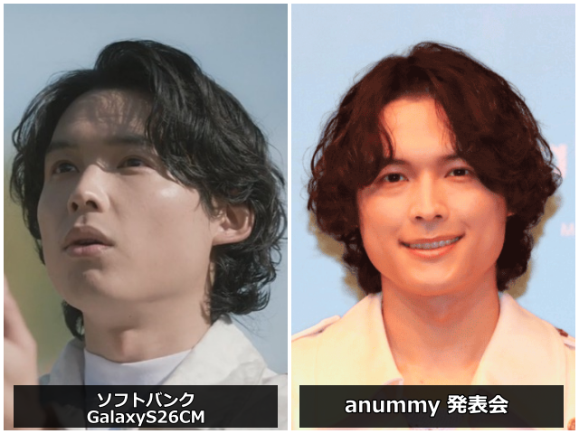 画像左:『Galaxy CM』出演時の松村北斗 画像右:『anummy』発表会の松村北斗
