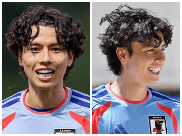田中碧選手の2026年最新髪型が分かる正面と斜めの画像