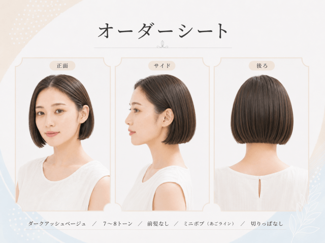 和田由紀子風ボブのオーダーポイントをまとめた図解