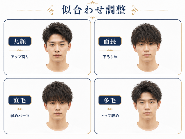 石川祐希風ヘアが似合う人・似合いにくい人の比較イメージ画像