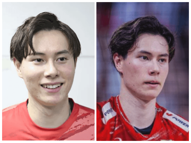 髙橋藍選手の2026年最新短髪スタイルの正面比較画像