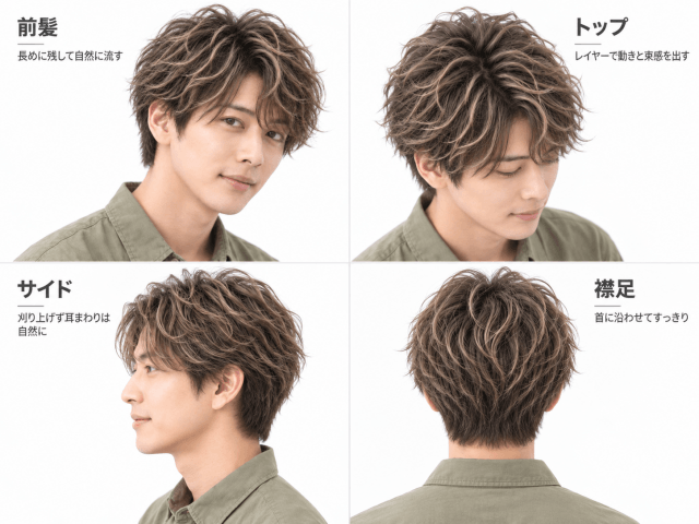 木村拓哉の2026年最新ギャツビーCM風髪型の前髪・トップ・サイド・襟足を4方向から解説