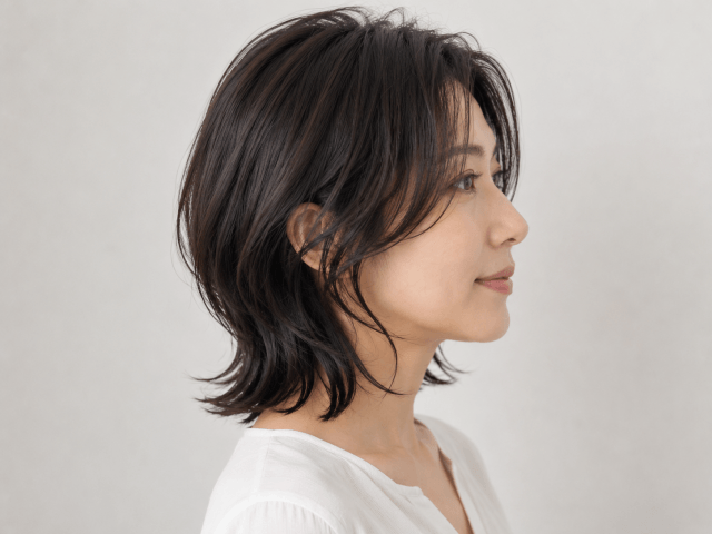 松嶋菜々子風レイヤーボブの首元のくびれイメージ