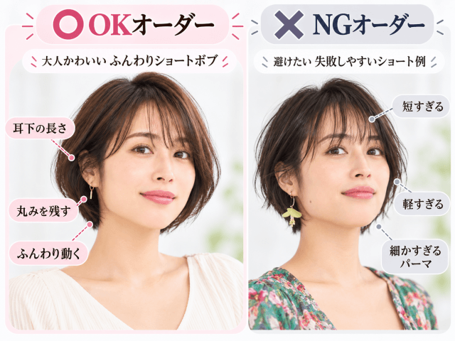 広瀬アリス風ショートボブのOK・NGオーダー比較