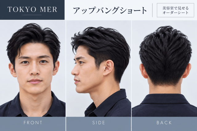 TOKYO MER風アップバングショートの美容室オーダーシート